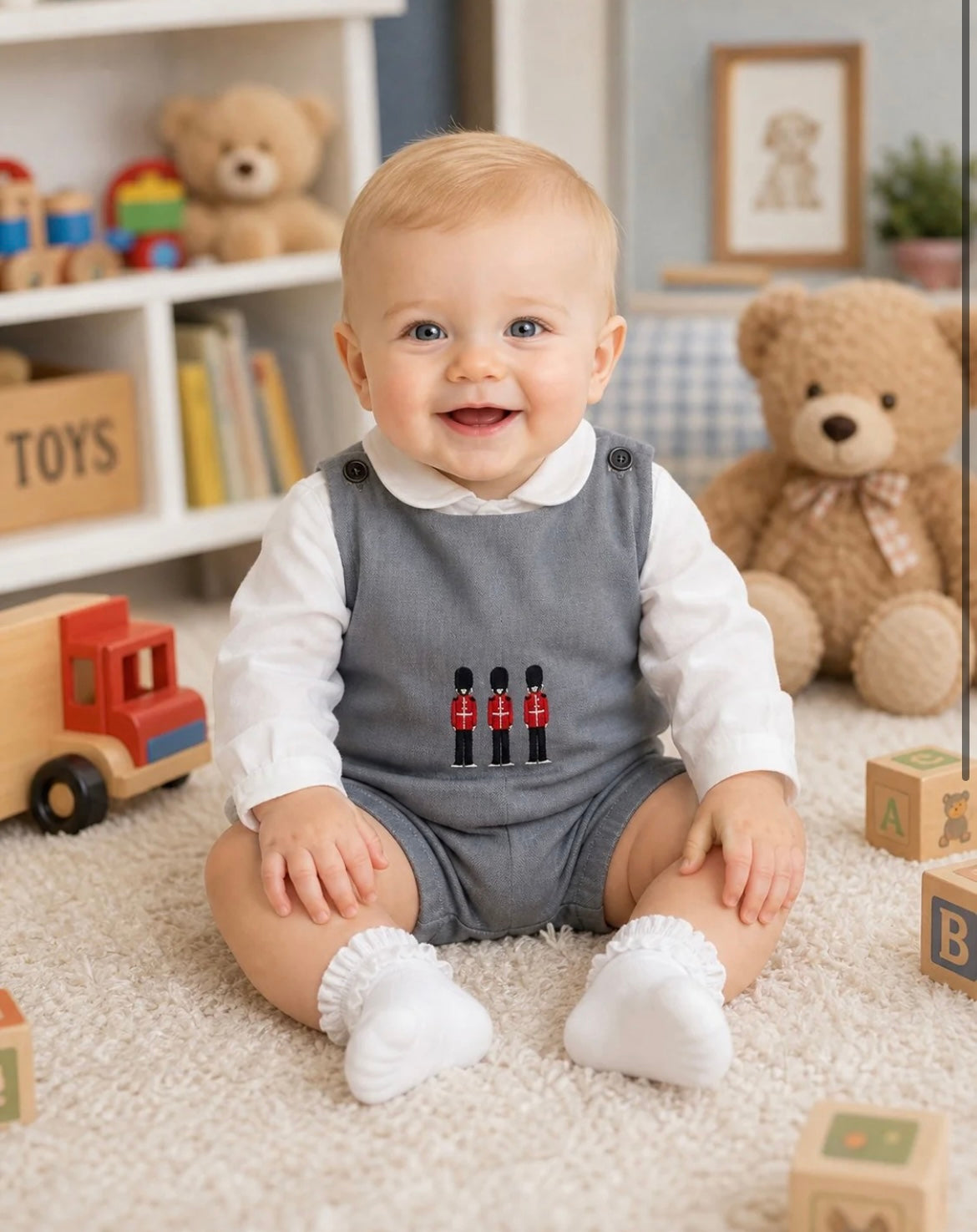 Boys Beau kid soldier romper and shirt
