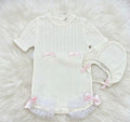 Little dreams  romper with bonnet